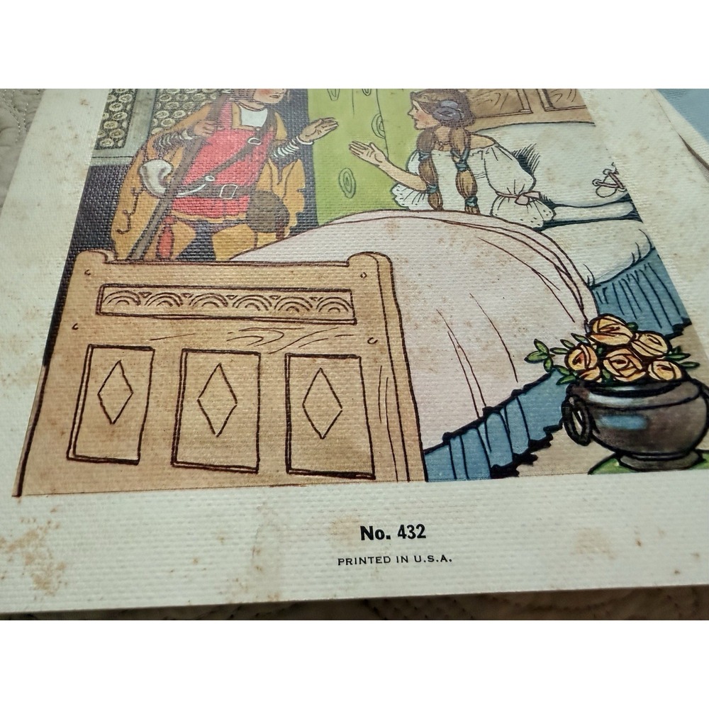 1930s Linenette Softcover Children's Book Set Of 4. Story Fairy Tale - Picture 5 of 6
